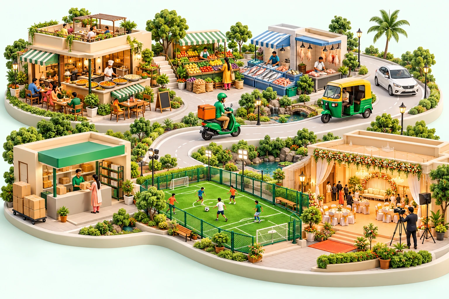 The connected Fepzo neighbourhood